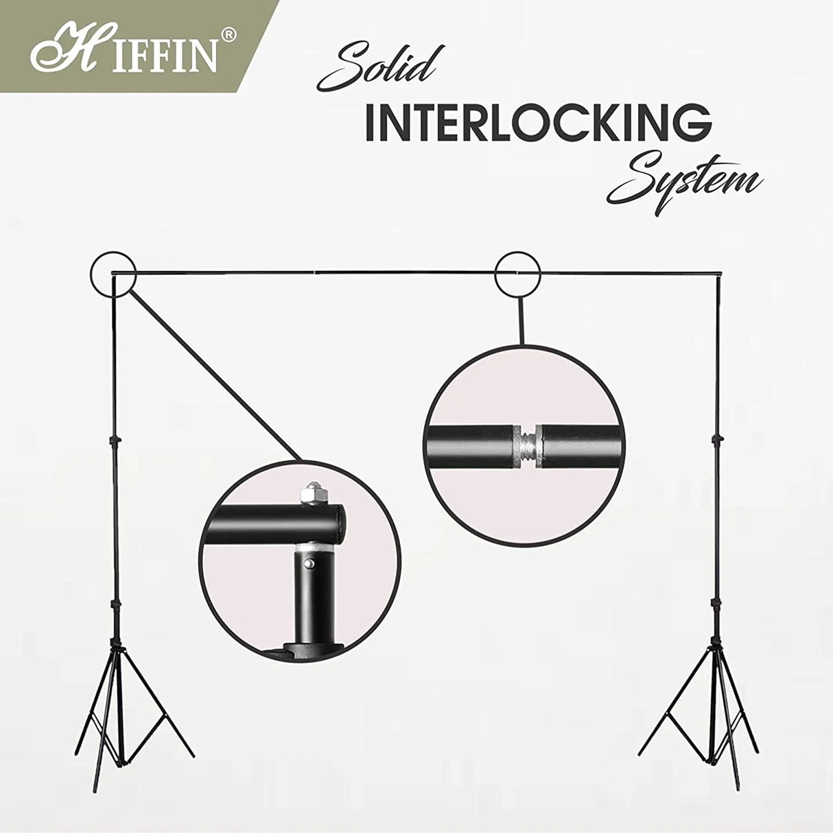 HIFFIN 9Ft X 9Ft Studio Background Support Kit