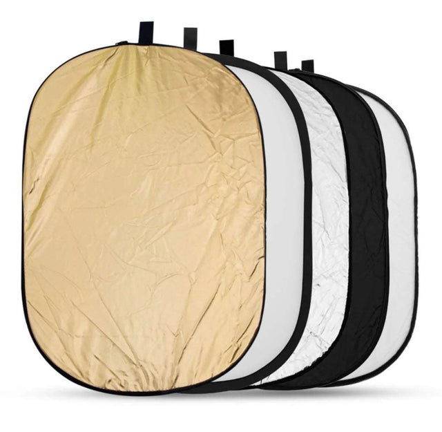 HIFFIN Portable 5 in 1- 100x150cm Collapsible Round Multi Disc Light Reflector