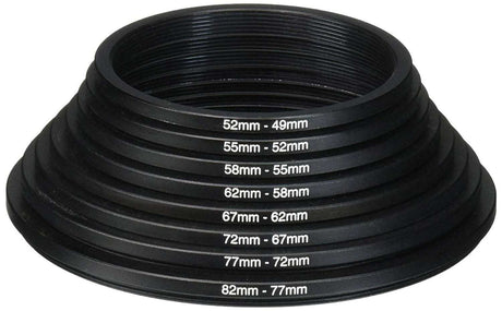 HIFFIN Lens Filter STEP UP Rings Set of 8 Pcs Lens 49-82mm