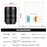 7Artisans AF 50mm F1.8 Lens for Z/E Mount