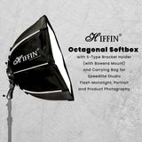 HIFFIN (90cm) Lightweight & Portable Soft Box Comes with S2 Type Bracket & 2 Diffuser Sheets