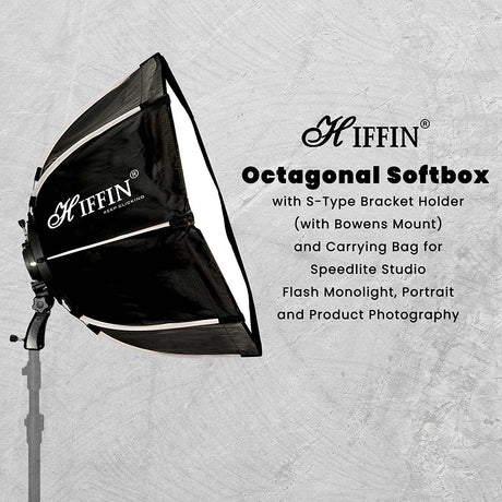 HIFFIN (65cm) Lightweight & Portable Soft Box Comes with S2 Type Bracket & 2 Diffuser Sheets