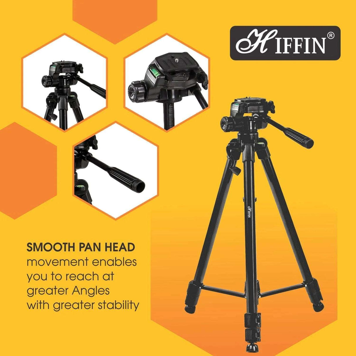 HIFFIN HF-3600 Professional Portable Lightweight Travel Aluminum Camera Tripod Pan Head