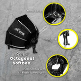 HIFFIN (65cm) Lightweight & Portable Soft Box Comes with S2 Type Bracket & 2 Diffuser Sheets