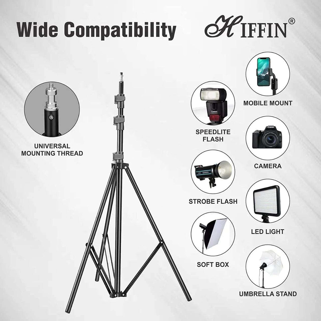 HIFFIN Extra-Heavy-Duty 14 feet Light Stand