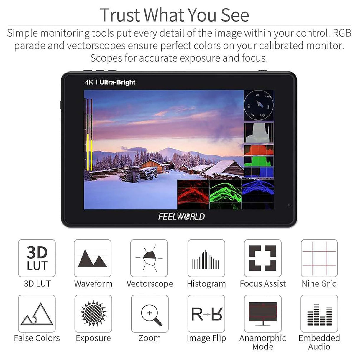 FEELWORLD LUT7 7 Inch 3D LUT Touch Screen On Camera Monitor