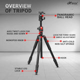 HIFFIN HTR-540 Professional Tripod Monopod with 360 Degree Ball Head